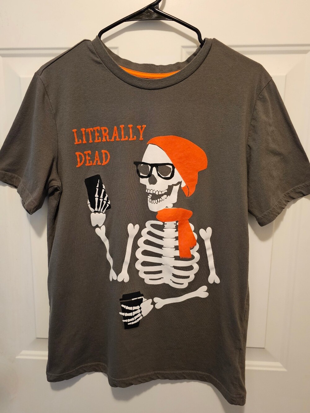 American Dream Team Network "Literally Dead" Skeleton Graphic T-Shirt Medium